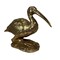 Gold Resin Crane Statue Bird Figurine 9.75 in Antique Style Table Decor
